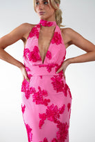 Halsey Tie Back Maxi Dress | Pink Print - Oh Hello Clothing