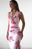 Emmaline Floral Bodycon Maxi Dress | Pink | Oh Hello Clothing | XS (6)