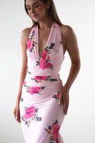 Emmaline Floral Bodycon Maxi Dress | Pink | Oh Hello Clothing | XS (6)