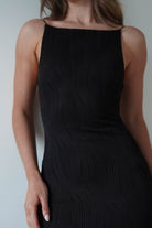 Brighton Textured Bodycon Midaxi Dress | Black | Oh Hello Clothing | XS (6)