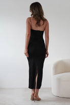 Brighton Textured Bodycon Midaxi Dress | Black | Oh Hello Clothing | XS (6)