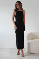 Brighton Textured Bodycon Midaxi Dress | Black | Oh Hello Clothing | XS (6)