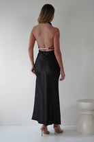 Capriana Pearl Back Maxi Dress | Black | Oh Hello Clothing | XS (6)