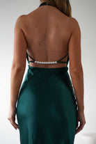 Capriana Pearl Back Maxi Dress | Emerald | Oh Hello Clothing | XS (6)