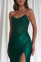Caspian Embellished Bodycon Gown | Emerald Green | Oh Hello Clothing | XXS (4)