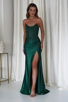 Caspian Embellished Bodycon Gown | Emerald Green | Oh Hello Clothing | XXS (4)