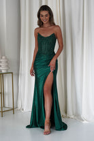 Caspian Embellished Bodycon Gown | Emerald Green | Oh Hello Clothing | XXS (4)