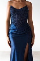 Caspian Embellished Bodycon Gown | Navy | Oh Hello Clothing | XXS (4)
