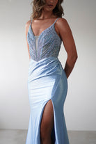 Tiah Glitter Embellished Gown | Blue - Oh Hello Clothing