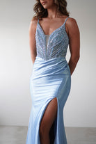Tiah Glitter Embellished Gown | Blue - Oh Hello Clothing