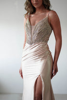 Tiah Glitter Embellished Gown | Gold - Oh Hello Clothing