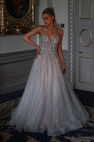 Shyla Glitter Princess Gown | Silver/Nude | Oh Hello Clothing | XS (6)