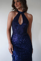 Santana Beaded Keyhole Gown | Midnight - Oh Hello Clothing