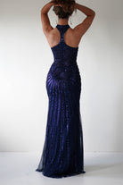 Santana Beaded Keyhole Gown | Midnight - Oh Hello Clothing