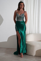 Alexis Glitter Shimmer Gown | Emerald Green | Oh Hello Clothing | XS (6)