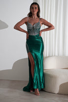 Alexis Glitter Shimmer Gown | Emerald Green | Oh Hello Clothing | XS (6)