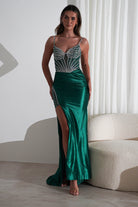 Alexis Glitter Shimmer Gown | Emerald Green | Oh Hello Clothing | XS (6)