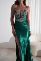 Alexis Glitter Shimmer Gown | Emerald Green | Oh Hello Clothing | XS (6)