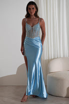 Alexis Glitter Shimmer Gown | Light Blue | Oh Hello Clothing | XS (6)