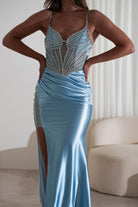 Alexis Glitter Shimmer Gown | Light Blue | Oh Hello Clothing | XS (6)