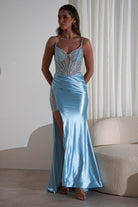 Alexis Glitter Shimmer Gown | Light Blue | Oh Hello Clothing | XS (6)