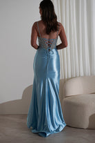 Alexis Glitter Shimmer Gown | Light Blue | Oh Hello Clothing | XS (6)