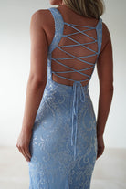 Halo Square Neck Sequin Maxi Gown | Blue - Oh Hello Clothing