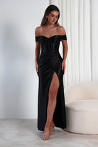 Serena Off The Shoulder Gown | Black | Oh Hello Clothing | XS (6)