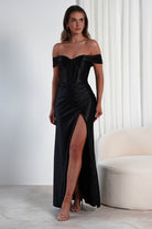 Serena Off The Shoulder Gown | Black | Oh Hello Clothing | XS (6)