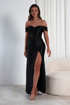 Serena Off The Shoulder Gown | Black | Oh Hello Clothing | XS (6)