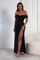Serena Off The Shoulder Gown | Black | Oh Hello Clothing | XS (6)