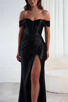 Serena Off The Shoulder Gown | Black | Oh Hello Clothing | XS (6)