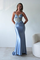 Vera Embellished Bodycon Gown | Dusty Blue | Oh Hello Clothing | XS (6)