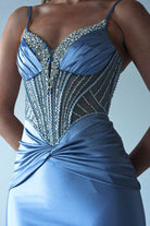 Vera Embellished Bodycon Gown | Dusty Blue | Oh Hello Clothing | XS (6)
