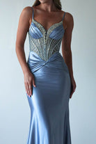 Vera Embellished Bodycon Gown | Dusty Blue | Oh Hello Clothing | XS (6)