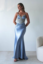 Vera Embellished Bodycon Gown | Dusty Blue | Oh Hello Clothing | XS (6)