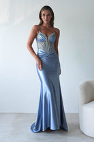 Vera Embellished Bodycon Gown | Dusty Blue | Oh Hello Clothing | XS (6)