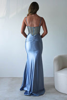 Vera Embellished Bodycon Gown | Dusty Blue | Oh Hello Clothing | XS (6)