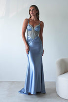 Vera Embellished Bodycon Gown | Dusty Blue | Oh Hello Clothing | XS (6)