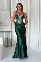 Vera Embellished Bodycon Gown | Emerald Green | Oh Hello Clothing | XS (6)