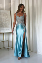 Rhodes Embellished Bodycon Gown | Robin Blue | Oh Hello Clothing | XS (6)