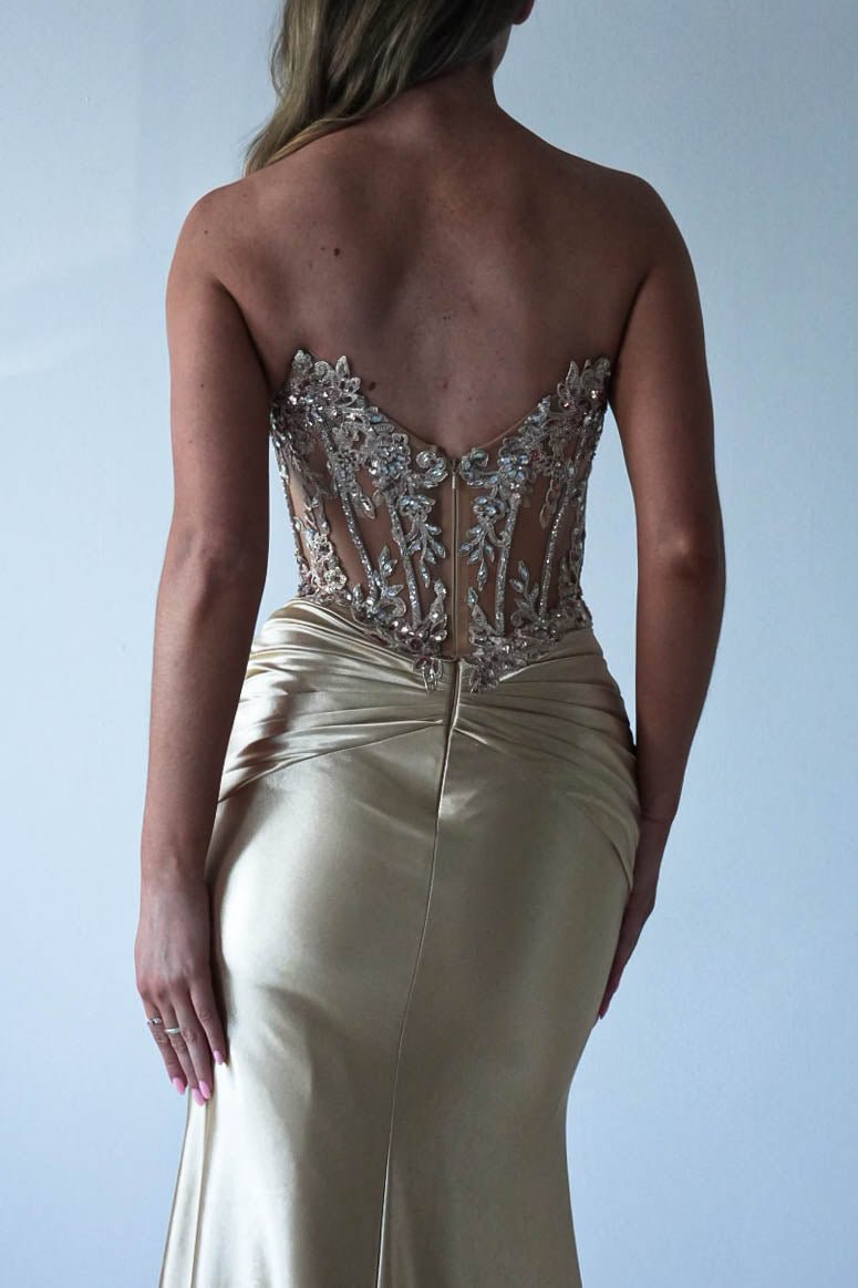 Raquel Bodycon Embellished Gown | Gold | Oh Hello Clothing | S (8)