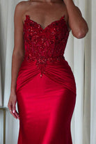 Raquel Bodycon Embellished Gown | Red | Oh Hello Clothing | XS (6)