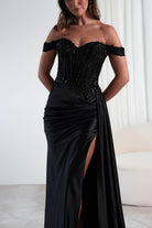 Marsela Lace Bodice Gown | Black | Oh Hello Clothing | XS (6)