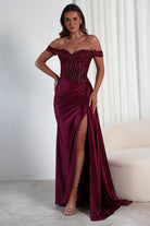 Marsela Lace Bodice Gown | Burgundy | Oh Hello Clothing | XS (6)