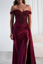 Marsela Lace Bodice Gown | Burgundy | Oh Hello Clothing | XS (6)