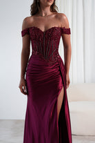 Marsela Lace Bodice Gown | Burgundy | Oh Hello Clothing | XS (6)