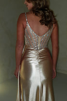 Leonardo Diamante Bodycon Gown | Gold - Oh Hello Clothing