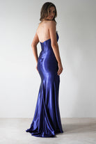 Pranvera Embellished Micro Crystal Gown | Dusty Navy | Oh Hello Clothing | XS (6)