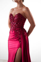 Saraya Bodycon Embellished Gown | Dark Red | Oh Hello Clothing | XS (6)